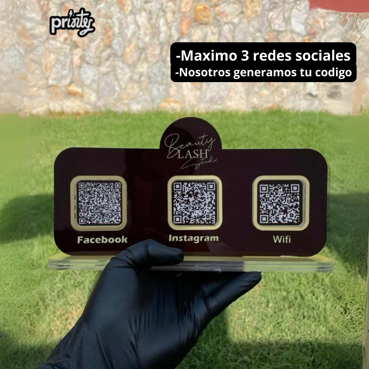 Logo acrilico + QR de regalo