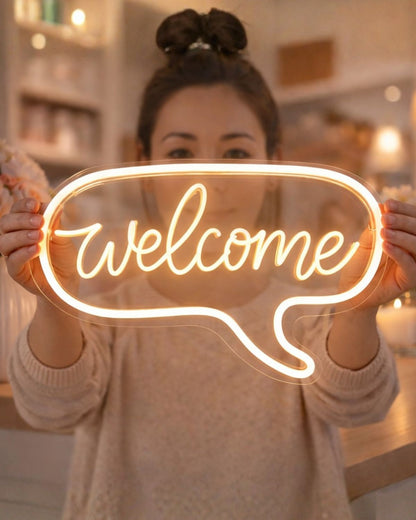 Welcome - Decoración de Neón